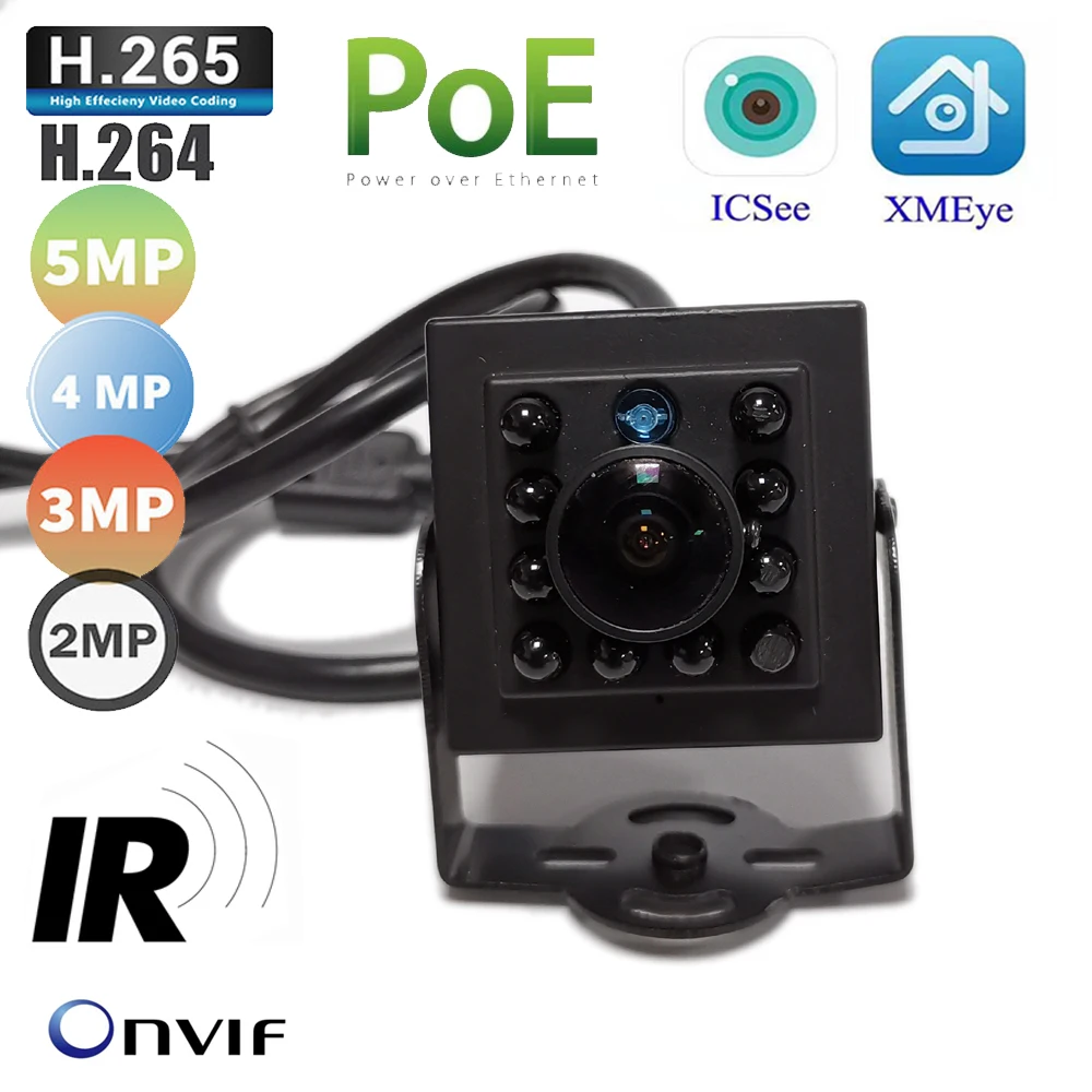 POE MINI IR IP Camera HD 2MP 3MP 4MP 5MP 48V POE 940NM Night Vision Surveillance Onvif P2P Network Cam for Car&Vehicle Fleet