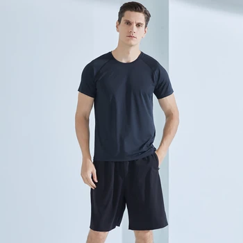 

Slim Fit Tees Men Patchwork Gyms T-Shirts Tops Bodybuilding Fitness O-Neck Short Sleeve T Shirt