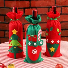 Милая Рождественская крышка для бутылки с красным вином уникальная Рождественская бутылка вина Упаковочная Сумка портативный Decoracion Navidad Cristmas Decoratio