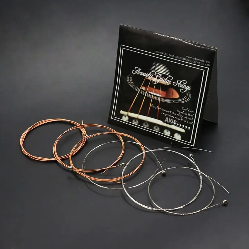 

IRIN A108 Acoustic Guitar Strings Phosphor Bronze Color Alloy Wound 1st-6th(.009-.045) Musical Instrument Accessories