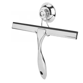 

Squeegees Stainless Steel Glass Cleaner Window Wiper Bathroom Glass Tile Scraper with Suction Cup Hook Household Cleaning Tool