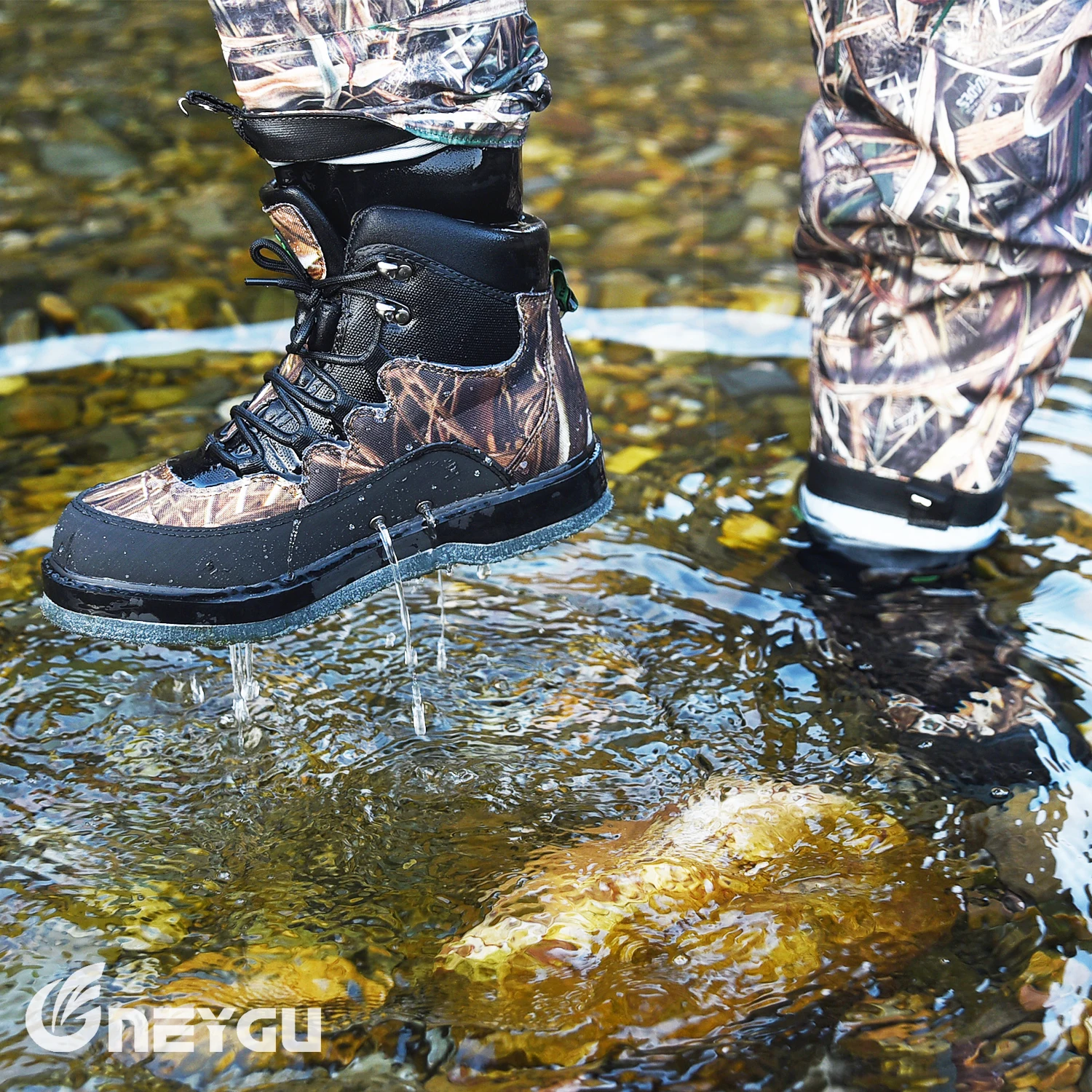 NEYGU fly fishing camo wading boots , wader shoes for hunting with