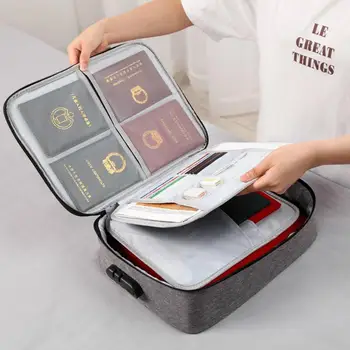 

Double-layer Travel Passport Document Storage Bag Waterproof Important Family Documents Wallet Passport Storage Sorting Bag