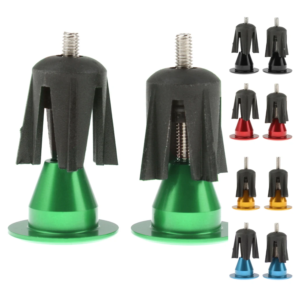 Colorful Aluminum Bike Bicycle Cycling Handlebar Grips Handle Bar Cap End Plugs - One Pair - Black/Red/Gold/Blue/Green