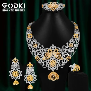 

GODKI Luxury 4PCS Phoenix African Jewelry Sets For Women Wedding Cubic Zirconia Dubai Bridal Jewelry Set 2020 Costume Jewelry