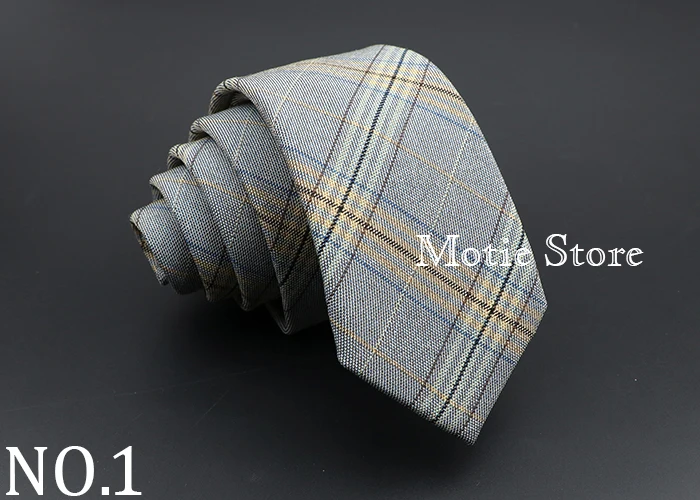 Herren-Krawatten, 6 cm, klassisches Polyester, handgefertigt, schmale Krawatten, gestreift, schmaler Kragen, schmal, schwarz, grau, blau, lässig, karierte Krawatte, Geschenk – Detail 2