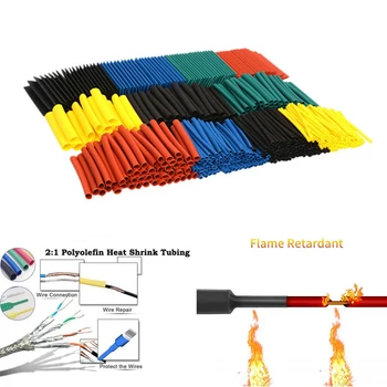 

328pcs Set Polyolefin Shrinking Assorted Heat Shrink Tube Wire Cable Insulated Sleeving Tubing Set