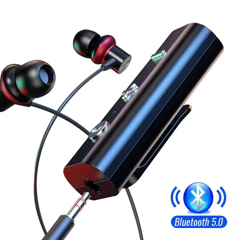 

Wireless Adapter Bluetooth Aux Audio Music Transmitter New Bluetooth V5.0 Receiver For 3.5mm Jack Earphone Clip Type *2020