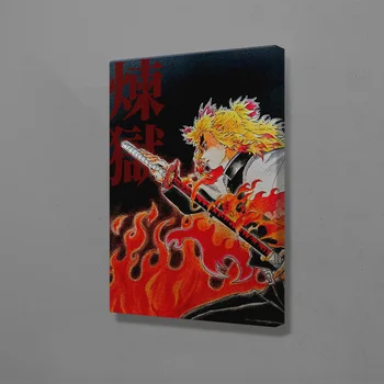 

Kyojuro Rengoku Kimetsu no Yaiba wall Art canvas decoration poster prints For living room home bedroom decor painting
