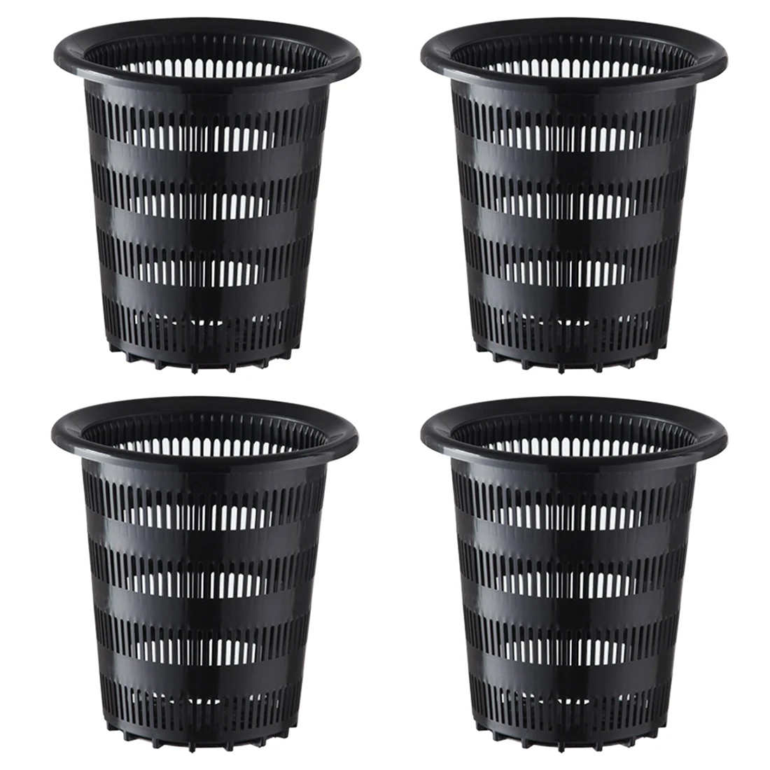 

4Pcs Mesh Pot Net Cup Planting Basket Hydroponic Plant Grow Garden Garden Tools - Black M