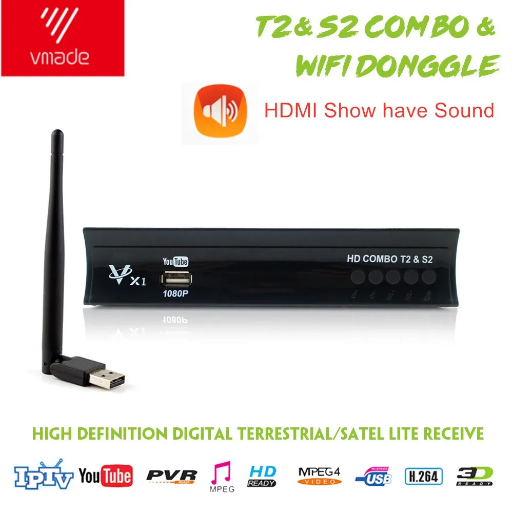 Vmade Full HD цифровой DVB T2 S2 комбинированный приемник спутниковый наземный ТВ-тюнер H.264 MPEG-2/4 1080p Поддержка CCCAM IP tv + wifi Vmade Full HD цифровой DVB T2 S2 комбинированный приемник спутниковый наземный ТВ-тюнер H.264 MPEG-2/4 1080p Поддержка CCCAM IP tv + wifi