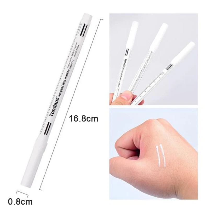 Surgical Eyebrow Skin Tattoo Marker Pen Tool Accessories Tattoo Marker Pen With Measuring Ruler Microblading Positioning