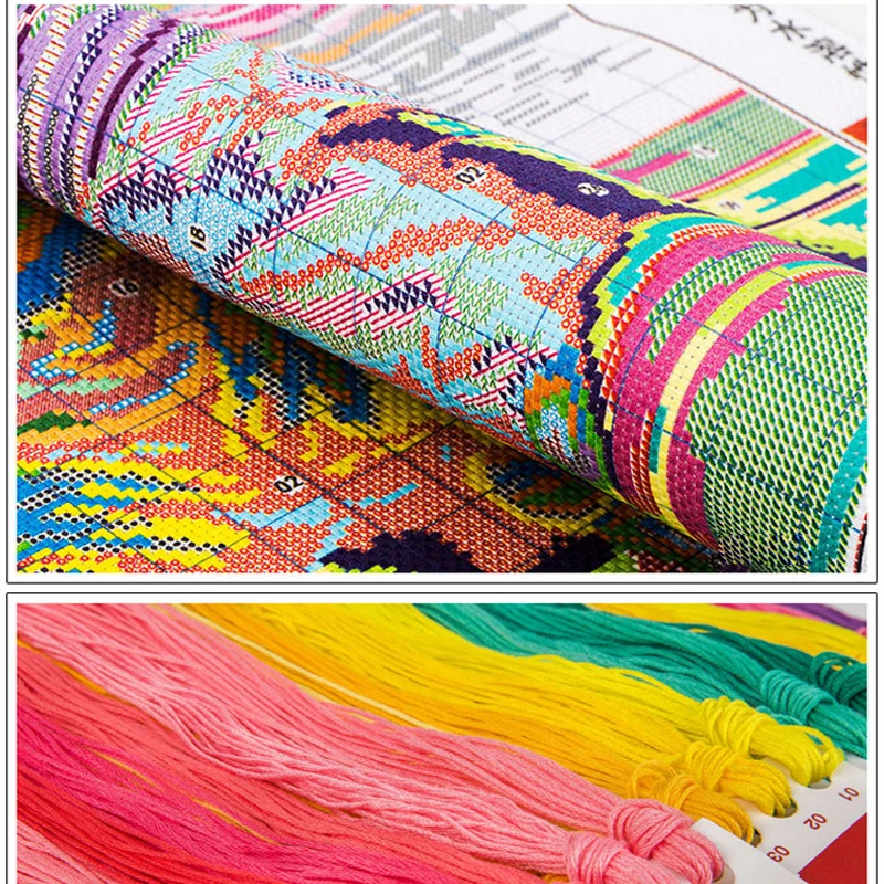 DIY Cross stitch Sets For Embroidery painting Precise Printed Plum blossom Patterns Counted Cross-Stitching kits needlework