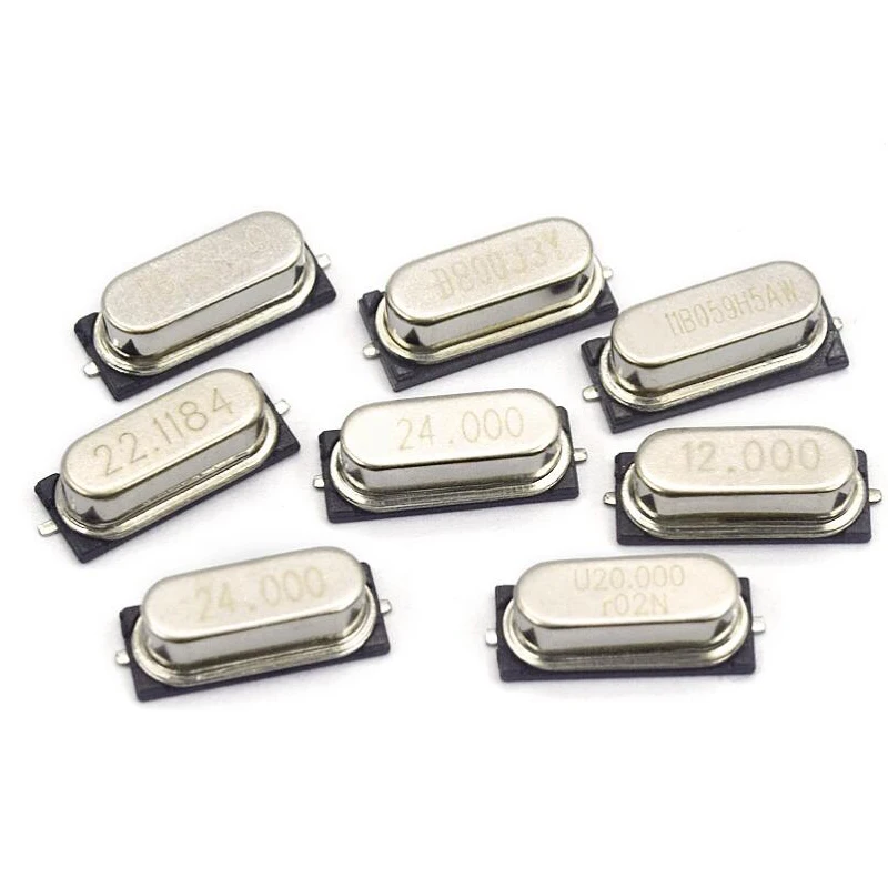 10 шт. 4 МГц 6 8 12 16 20 24 000 SMD кварцевые хрустальные резонаторы пассивный генератор HC49S