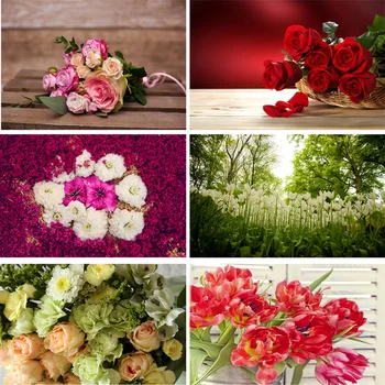 

Vinyl Custom Photography Backdrops Prop Flower and Wooden Planks Theme Photography Background 200309HK-0014