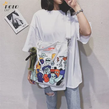 

Canvas Tote Bag Stylish Casual Shoulder Bag Free Pendant Shopping Travel and School Work Eco-Friendly Handbags for Women Girls