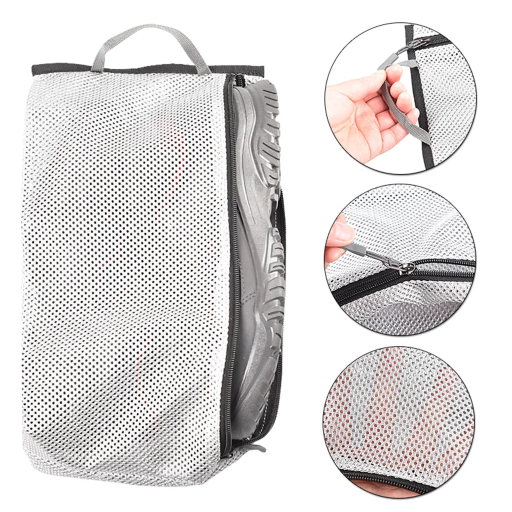 

Travel Shoe Bags, Mesh Stuff Sack Zipper Pouch Case for Men and Women Travel Packing Shoe Organizer, Outdoor Activities