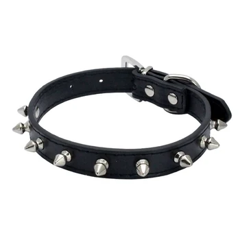 

Cool Spiked Dog Collars For Studded Padded Leather Small Dogs Pitbull Terrier Adjustable Pet Necklace Dog Cat Leather CollarLLLL