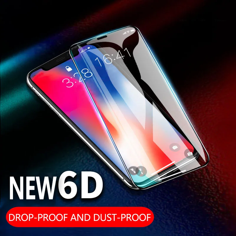 

ONEVAN 6D Curved Edge Full Cover Screen Protector For iPhone XS Max XR X Tempered Glass On The For iPhone X 10 Glass Film