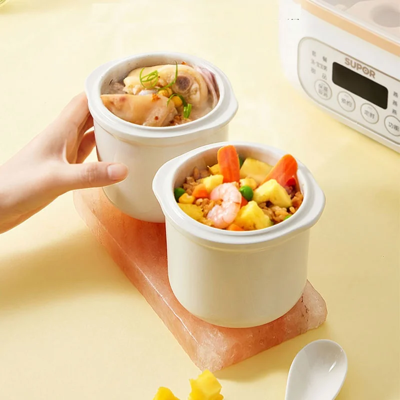 220V 1L Electric Slow Stewing Machine Portable Ceramic Stewer Multi Cooker Stewing Cooker With 2 Inners