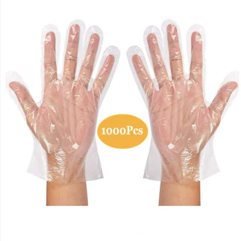 

500/1000Pcs Food-Grade Plastic Gloves Eco-Friendly Disposable Kitchen Gloves Plastic Restaurant Catering Hygiene Cleaning Gloves