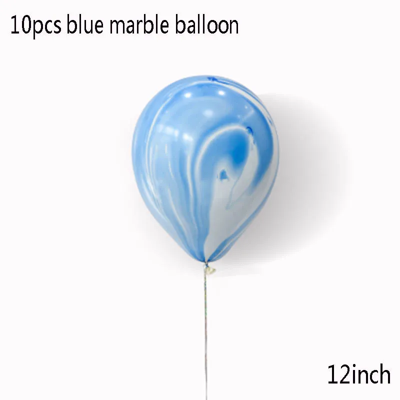 Морские украшения на день рождения воздушные шары Арка фото стенд реквизит детский душ тема Дети Мальчики первый с днем рождения принадлежности для вечеринок - Цвет: 10pc marble blue
