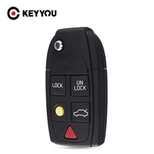 KEYYOU Geändert Ersatz 5 Tasten Fernbedienung Flip Schlüssel Shell Für Volvo XC70 XC90 V50 V70 S60 S80 C30 Folding Fob auto Schlüssel Fall