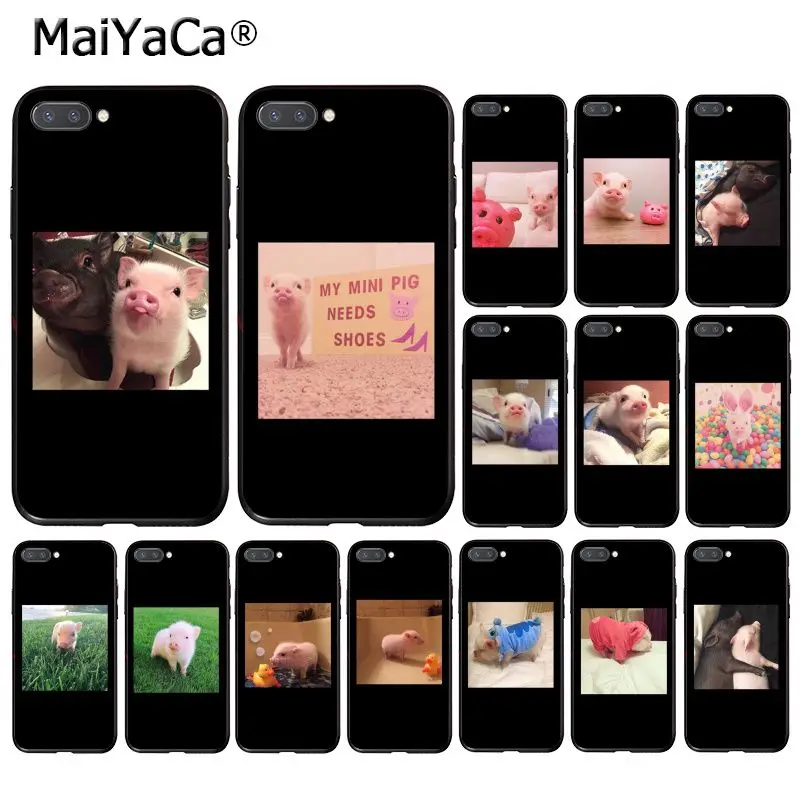 

MaiYaCa Couples Cartoon Lovely Pink Pet Pig Phone Case for Huawei Honor 8X 9 10 20 Lite 7A 5A 7C 10i 20i View20