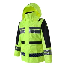 Защитный дождевик Высокая Видимость Водонепроницаемый светоотражающий дождевик со съемным капюшоном защитный дождевик дорожная куртка для взрослых