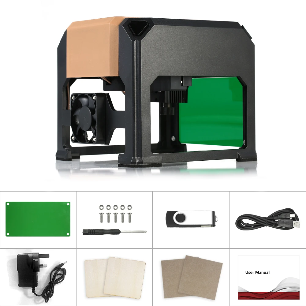 

Mini Laser 3000mw CNC Laser Engraver DIY Logo Mark Printer Cutter Laser Engraving Machine Woodworking 80x80mm Engraving Range
