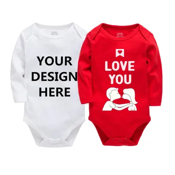 

Custom Printed One Piece Outfits Cotton Newborn Boy Girl 0-24 Months White Body Bebes Blanco Roupa Menina Solid New Baby Jumper