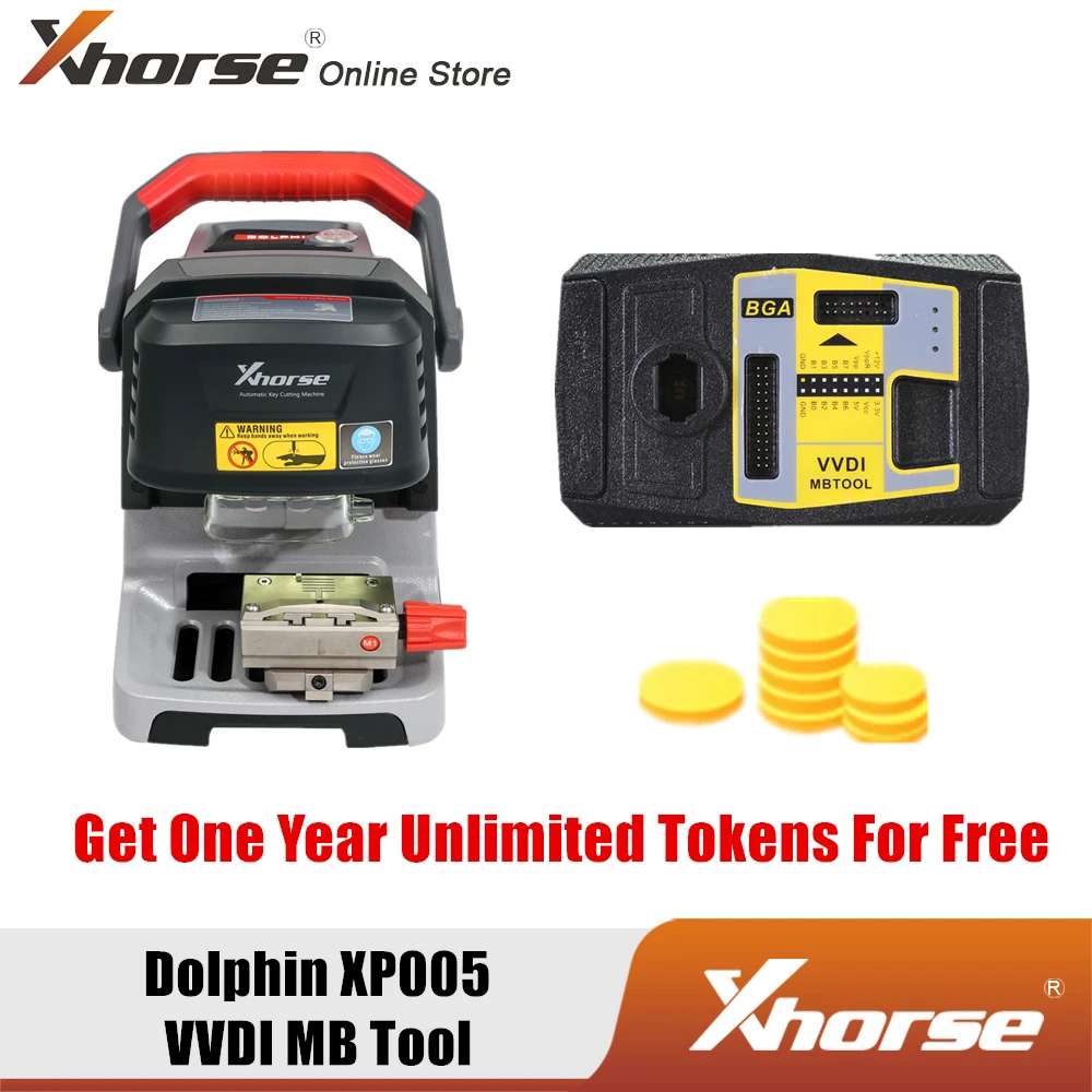 US $2.755.20 Xhorse Condor Dolphin XP005 Automatic Key Cutting Machine Plus VVDI MB BGA TooL Key Programmer Get One Year Unlimited Token Free