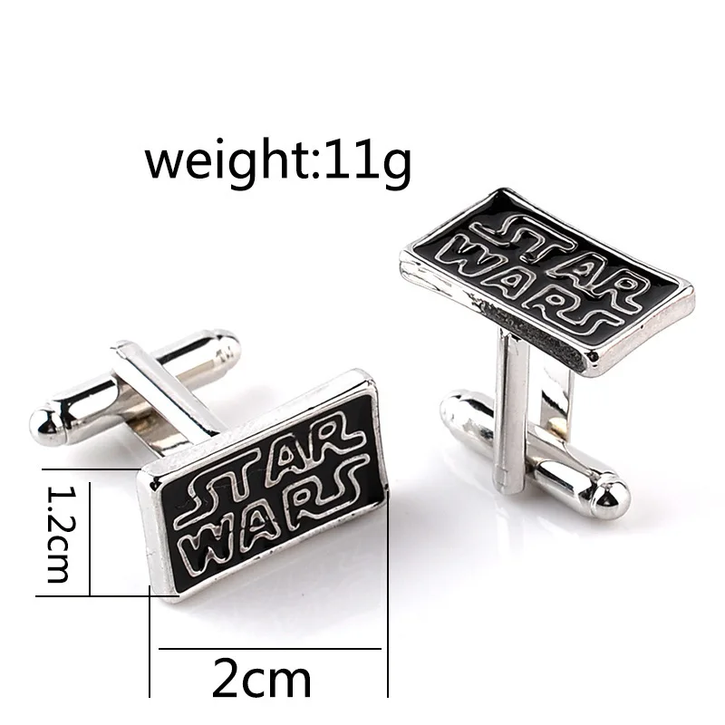 Star Wars Cuff Links Buttons Falcon Darth Vader Letter Tie Clips Alloy Shirt Cufflinks Men Jewelry Gift