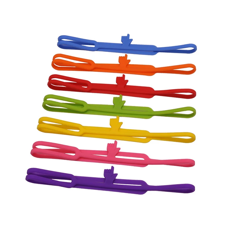 Flexible bookmark Learning Stationery Unique Creative Silicone Finger Pointing Bookmark Elasticity Book Mark 10 Pcs bookmarks stationery supplies,silicone bookmark