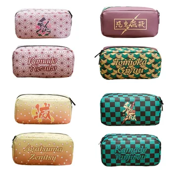 

Anime Demon Slayer Kimetsu no Yaiba Cosplay PU Pen Pencil Case Zipper Cosmetic Makeup Bag Stationery Storage Box Gift