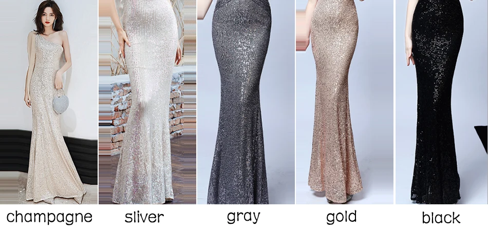 Это Yiiya вечернее платье Русалка на одно плечо Robe De Soiree K001 блестящие вечерние платья с блестками элегантное вечернее платье размера плюс