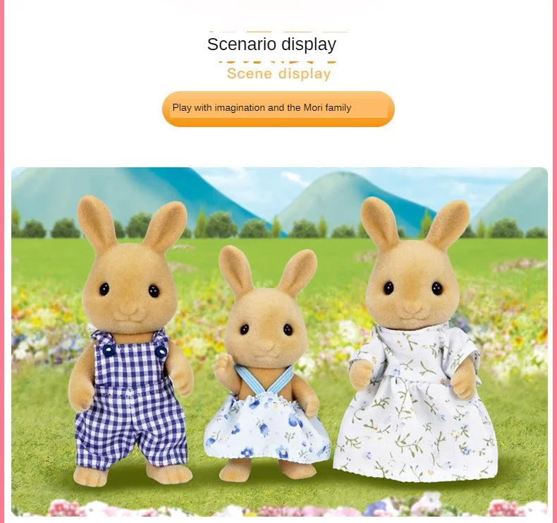 Sylvanian Families, игрушка, милый кролик, семья, содержит три куклы высотой 15 см, детские подарки на день рождения, игровой дом для девочек, кукла 5129