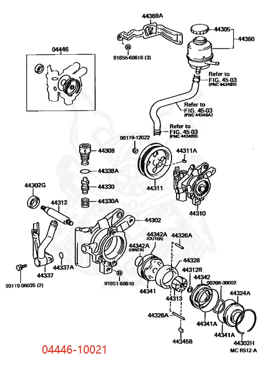Комплект Уплотнений гидроусилителя руля для Toyota OEM 04446-10021 0444610021 | Автомобили и