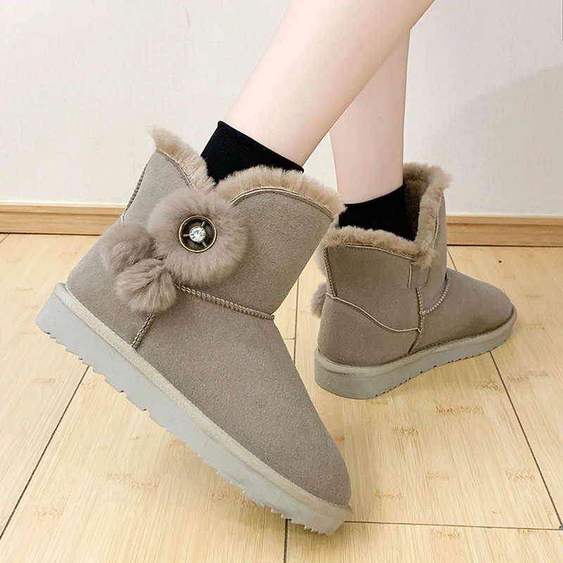 

Winter New Women Snow Boots 2019 New Comfortable Plus Plush Keep Warm Non-slip Ankle Fur Emu Boots