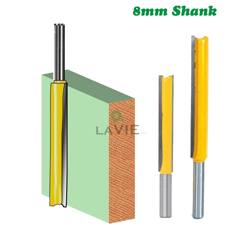 

1PC 8MM Shank Milling Cutter Wood Carving 50mm 77mm Long Straight Router Bit 1/2" Diameter Edge Woodwork Trimming Cutter Knife