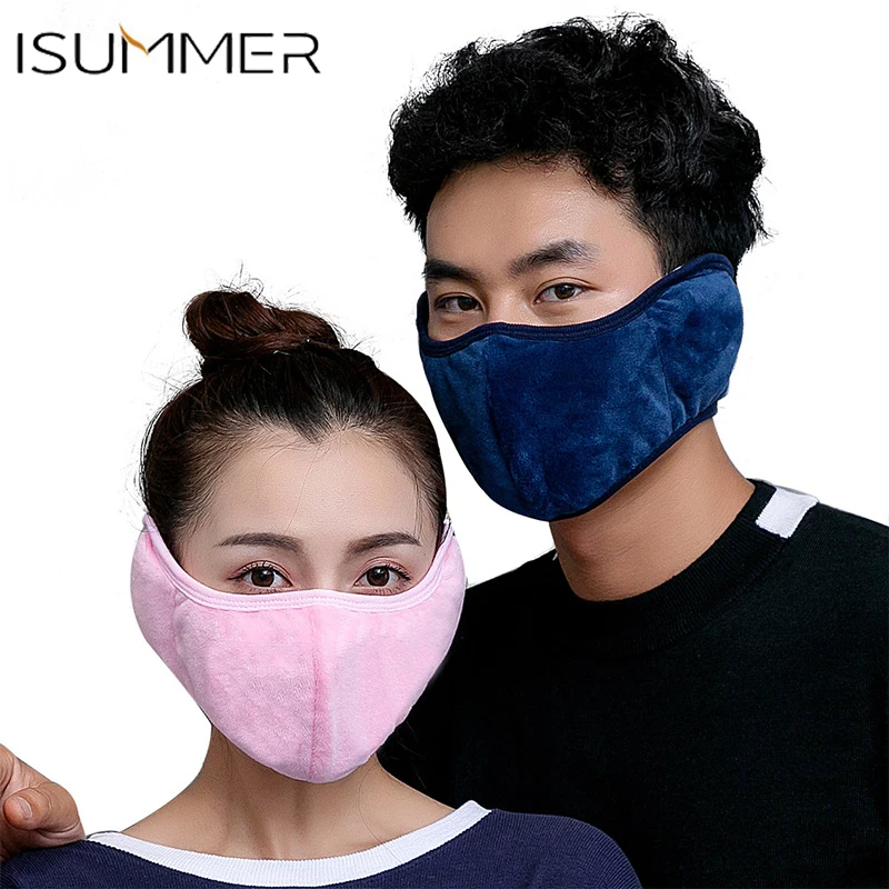 

Cotton Woman Dust Mask Solid Color Kpop Men'S Face Masks Couple Masks Windproof Warm Breathable Earmuffs Autumn Winter Maske