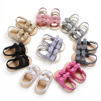 

Infant Baby Shoes Girls Toddler Flats Sandal Soft Rubber Sole Anti-Slip Summer Bowknot PU Crib shoes Newborn Infantil Sandals