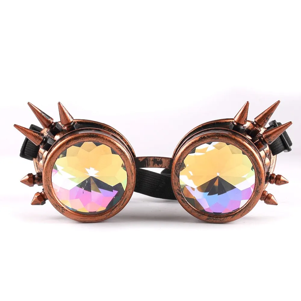 Винтажные очки в стиле стимпанк резинка для волос в готичном стиле Косплей очки Хэллоуин рейв модные очки - Цвет: D