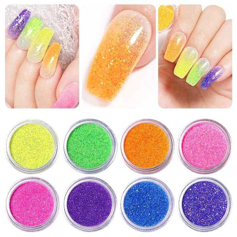 

8 Colors Sequins Sand for Nail Glitter Powder Nailart Glitter for Nails Dust Powder Glitter Nail Tinsel