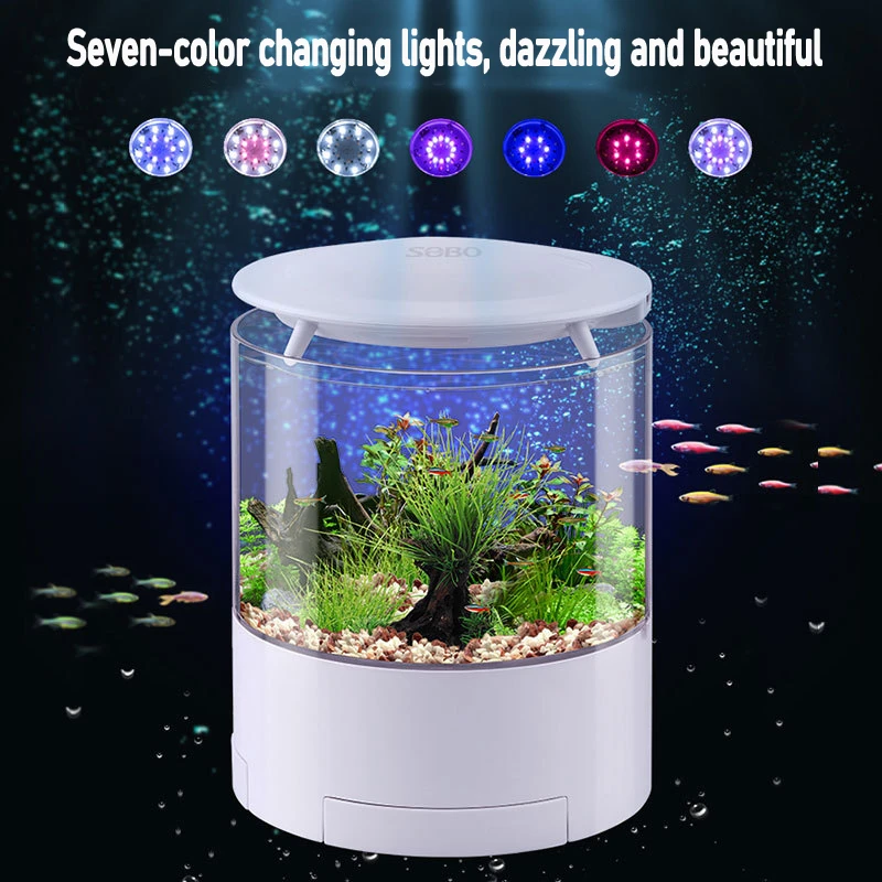 Onderstrepen werknemer Vulkanisch 360 Desktop Aquarium Kits Betta Fish Tank Goldfish Tank With 7 Colors Led  Light And Filter Pump - Aquariums - AliExpress
