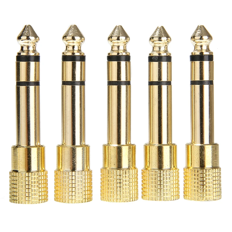 5Pcs/lot 6.3mm 1/4Inch Male Plug to 3.5mm 1/8Inch Female Jack Connector Headphone Amplifier Audio Adapter Microphone Converter |