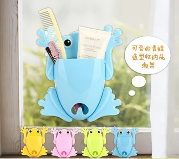 

Frog Storage Rack Creative Household Products Modeling Toothbrush ya gao jia Bucket Can Hang Creative Storage Shelf-4-Color