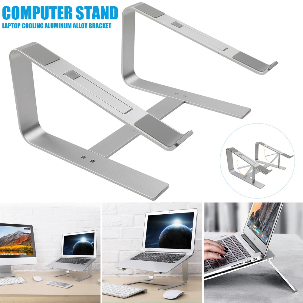 2022 Aluminum Alloy Laptop Stand for Desk Laptop Cooling Bracket Sleek and Sturdy Portable Laptop Riser Silver Non-slip external speakers for laptop