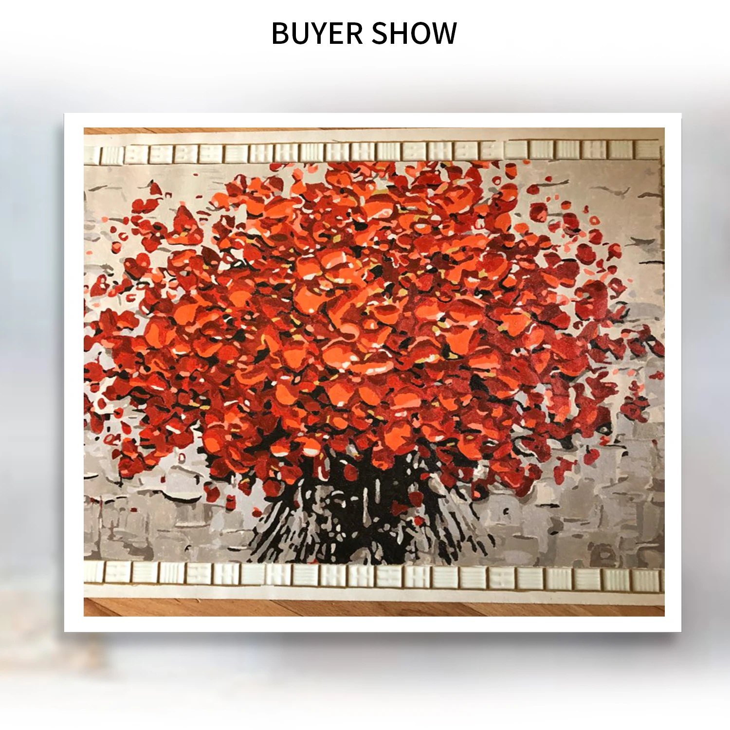 アクリル画 Gatyztory-花の赤いデジタル絵画,アクリル絵の具,抽象的なモダン