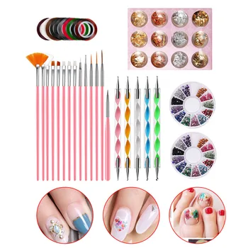 

Diy Nail Art Knit Beginner Manicure Decoration Accessories Set Professional Fingernail Decor Tool Random Color